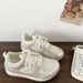 White Lightweight Thick-soled Mesh Sneakers Women's Heightening Casual Dad Shoes_vogvips.com