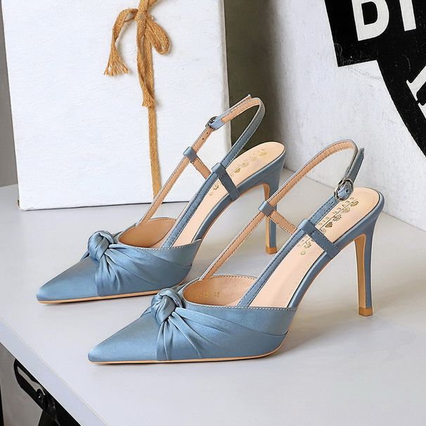 Elegant Satin Bow Pointed-Toe Stiletto Heels For Women - Chic Open Back Dress Shoes For Parties & Special Occasions (Sizes 34-40, Colors Available)_vogvips.com
