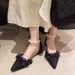 Pointed Single Shoes Women's Design Sense Niche Spring And Summer Evening Breeze Gentle Shoes Medium Heel French Bag Head Sandals_vogvips.com