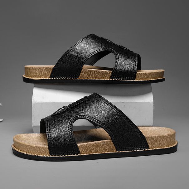 New Men's Slippers For Summer Wear, Fashionable Easy To Step On, Cool And Comfortable, Outdoor Leisure Trend, Beach_vogvips.com