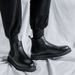 European Warm Series 2025 Spring New Slip-On British Style Mid-Top Thick-Soled Men's Black Round-Toe Martin Boots 86270-R Batch_vogvips.com