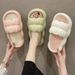 Women's Summer Slippers - Cute & Comfy Flat Flip Flops, Soft Sole Indoor/Outdoor Slides For Home, Sweet Heart Design_vogvips.com