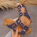 Slippers: Large Size Wedge Sandals For Women, Ultra-Lightweight, Metal Hollow Design, Thick-Soled Outdoor Slippers_vogvips.com