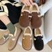 Foreign Trade Plus Cross-Border Fleece-Lined Snow Boots For Women, Slip-On Thick-Soled One-Strap Cotton Shoes, Flat_vogvips.com
