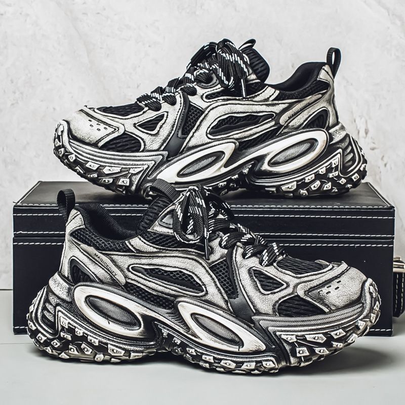 2025 Spring New Ins Men's Large Size 46 Dad Mesh Casual Thick Sole Height Increasing Tire Shoes_vogvips.com