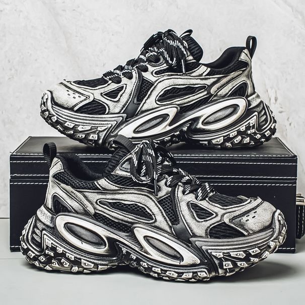 2025 Spring New Ins Men's Large Size 46 Dad Mesh Casual Thick Sole Height Increasing Tire Shoes_vogvips.com