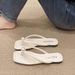 Flat Flip-flops Street Wear, European American Fashion Retro Silver Thong Sandals For Women, Spring And Summer Beach_vogvips.com