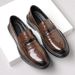 Genuine Leather Men's Casual Slip-On Business Formal Shoes Versatile Trendy Live Streaming One-Piece Loafers_vogvips.com