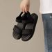 Flat Sandals Women's Sports Beach Shoes Black Soft Sole Mom Velcro Seaside Sandals Women_vogvips.com
