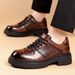 Fashion Trend Leather Men Business Casual Thick Sole Height Increasing Men's Crocodile Pattern Derby Shoes Spring New_vogvips.com