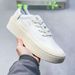 Putian LABCOURT Thick Soled Women's Board Height Increasing Leather Casual Couple Shoes, Black And White Versatile_vogvips.com