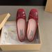Hidden Wedge French Style Red Single For Women Spring Autumn 2025 Summer Bowknot Ballet Gentle Evening Shoes_vogvips.com