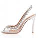 Women's Transparent Rhinestone Sandals Stiletto Heels Summer Style Peep Toe Open Back High Heels Sexy Pendant Pink Banquet Shoes_vogvips.com