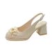 Women’s Shoes Spring and Summer New Pearl Strap High Heels Chunky Heel Closed Toe Sandals_vogvips.com