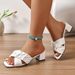 Sen Large Size Outdoor Wear 2026 New Summer Fashion Square Toe Chunky Heel High-heeled Shoes Lightweight Sandals For_vogvips.com