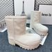 2025 Winter New Bread Big Toe Anti-Slip Snow Women Thick Sole Mid-Calf Sheepskin Wool Integrated Mid Boots Runway_vogvips.com