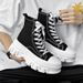 Men's Shoes New Shoes Thick Soled Height Enhancing Canvas Shoes For Men And Women, High Top Forest Style Large Size Shoes_vogvips.com