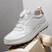 New Genuine Leather Business Men's Casual First Layer Cowhide Small White Shoes Wide Foot Rotating Button Comfortable_vogvips.com