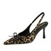 7317-A13 European And American High Heels Women Sexy Leopard Print Versatile Backless Strap Bowknot Pointed Toe Stiletto_vogvips.com