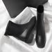 Cowhide~ Xiaoxiangfeng Skinny French Short Boots Women's Square Head Thick Heel Middle Heel Temperament Boots Niche Design British Style_vogvips.com