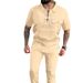 Autumn Men's Clothing Shirt Casual T-shirt Short Sleeve + Long Pants Hip Hop Personality Set_vogvips.com