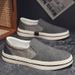 Canvas with one foot for men, spring flat bottomed anti slip white, summer breathable, lazy fisherman, sports and_vogvips.com