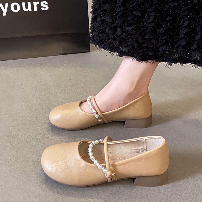 Autumn Mary Jane Shoes With Skirt Soft-soled Women's Shoes Late Evening Breeze Gentle Low-heeled Fashion Single Shoes Women_vogvips.com