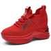 Red Breathable Sneakers 2024 New Model, Thick-soled Women's Spring And Shoes, Thin Autumn Casual Shoes With Internal_vogvips.com