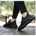 Euro Step All Summer Breathable Cloth Work Soft Sole Non-Slip Pure Black Men's Shoes_vogvips.com