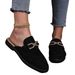 Women's Shoes Plus Size Suede Slippers, New Autumn Style, Comfortable Soft Soled Shoes With Metal Soles._vogvips.com