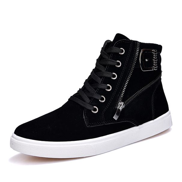 2025 Spring New Martin Boots Belt Buckle Trendy Board Korean High Top British Style Casual Men's Shoes_vogvips.com