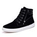 Men's High-Top Casual Boots With Buckle Detail - Soft Suede Upper, Cushioned Comfort, Stylish Streetwear For Everyday Wear_vogvips.com