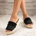 Women’s Shoes Women's Fashion Rattan Braided Tassel Rope Thick Soled Casual Slippers_vogvips.com