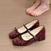 Stunning French-style Beige Mary Jane Patent Shoes, 2025 New Model, Leather Shoes With Bow, Sweet High Heels_vogvips.com
