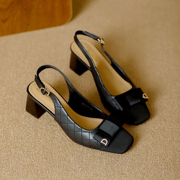 New-Style Women's Chunky Heels, 2026 Early Spring New Model, French-Style Elegant Fashion, Casual Work High-Heeled_vogvips.com