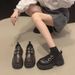Platform Small Leather Shoes Women's Muffin Loafers Commuter Work Shoes_vogvips.com