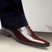 Melden 7701 cross-border crocodile pattern men's patent leather business leather shoes slip-on pointed toe slim leather shoes men's shoes_vogvips.com