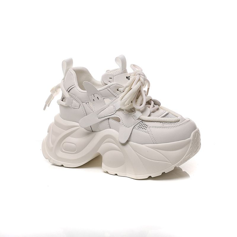 New Mesh Hollowed Out Sneakers Thick Soles Show Feet Small Inside Increase Women's Shoes_vogvips.com