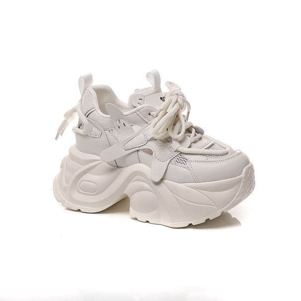 New Mesh Hollowed Out Sneakers Thick Soles Show Feet Small Inside Increase Women's Shoes_vogvips.com