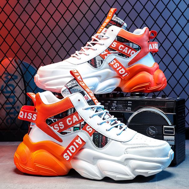 Men’s Shoes new breathable youth basketball sports shoes casual thick soled sneakers high top dad fashion shoes_vogvips.com