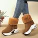 2025 Autumn Winter New Snow For Women, Large Size, Fleece-Lined, Tube, Warm, Height-Increasing Cotton Boots,_vogvips.com