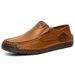British Genuine Leather, Men's Single Large-sized Handmade Shoes, Sewn Casual Leather Shoes_vogvips.com
