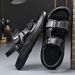Summer Man Sandals Dual-Purpose Leather Mens Slippers Casual Outdoor Slides Beach Shoes Quick Dry Man Half Drag Flip_vogvips.com