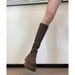 Winter Slim For Women 2025 Spring And Autumn New Square Toe Ruched Thick Sole Long Versatile Slimming Stretch Boots_vogvips.com
