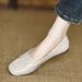 Lightweight Square-toed Soft-soled Women's Shoes 2026 New French-style Slip-on Soft Leather Flat Loafers_vogvips.com