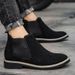 Men's Fashion Chelsea Boots With Hidden Wedge – Slip-Resistant & Comfortable Mid-Calf Boots For Autumn & Winter (Black/Grey, Sizes 38-46)_vogvips.com