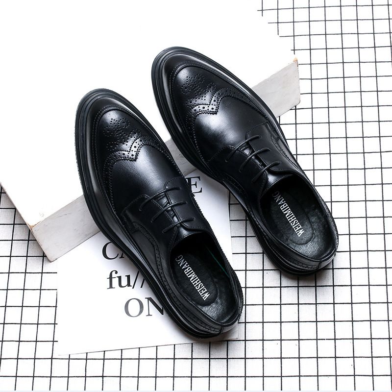 Summer New Brogue Formal Business Casual Leather British Style Carved Low-top Men's Shoes_vogvips.com