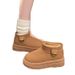 Women's Shoes New Comfortable Retro Thick Soled Short Snow Boots For Women, Fleece Lined Warm Slip On, Northeastern Style Cotton Shoes_vogvips.com