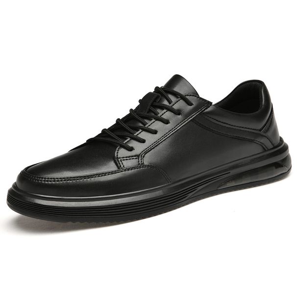 Lace-up Flat Baseplate Shoes Men's Leather Casual Shoes Large Size Men's Shoes_vogvips.com