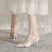 Dress Shoes Summer High Heels Sandals Buckle Punk Style Stiletto Pointed Toe Sexy Fashion Women's Luxury Women Designers_vogvips.com